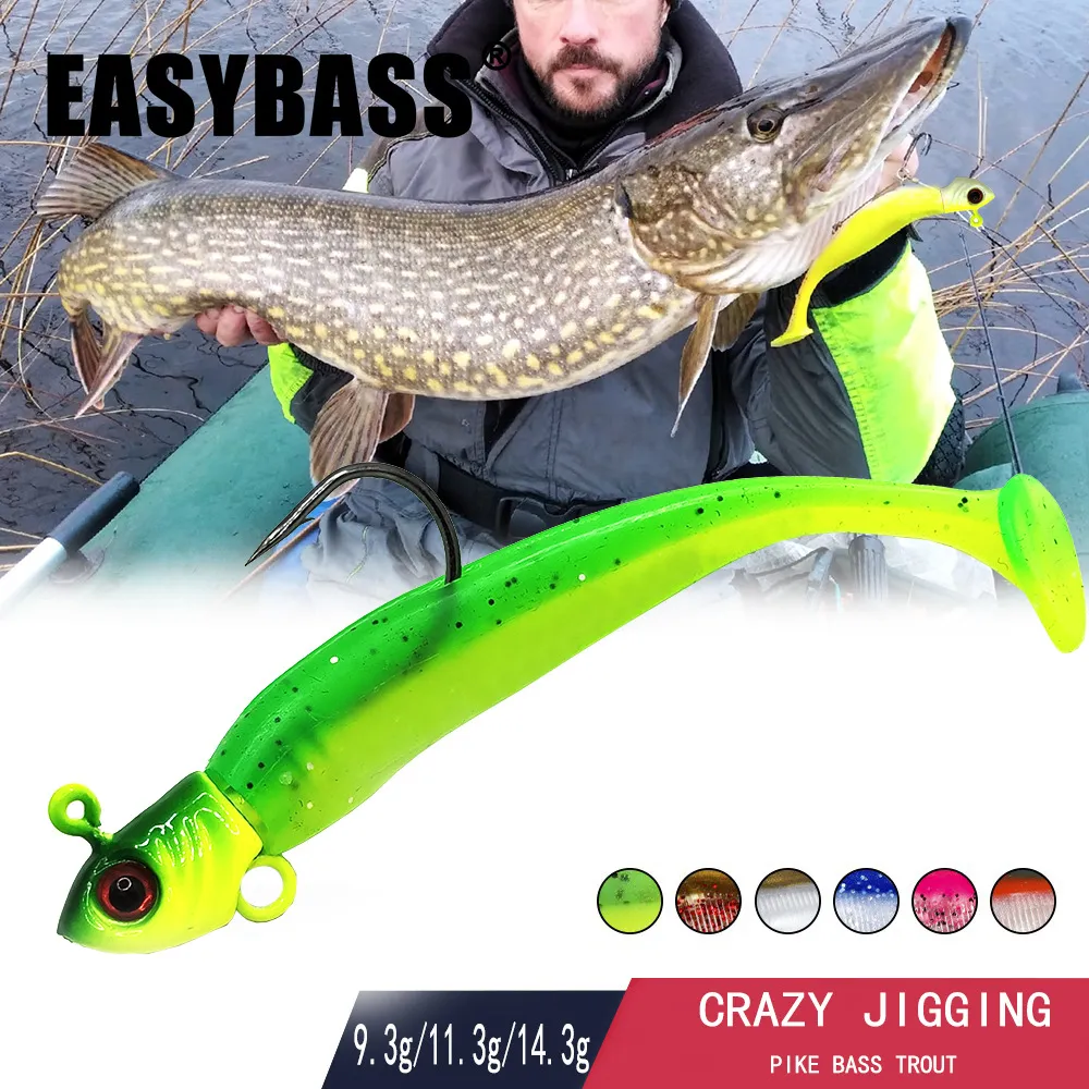 Professional Outdoor Fishing Lure T-Tail Soft Bait Jig Head Artificial Bait Saltwater Freshwater Fishing Tackle
