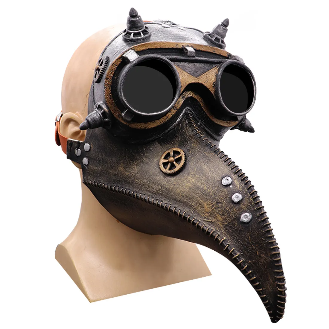 Steampunk Plague Doctor Mask Halloween Cosplay Costume Accessories Retro Bird Beak Mask Latex Party Props Unisex