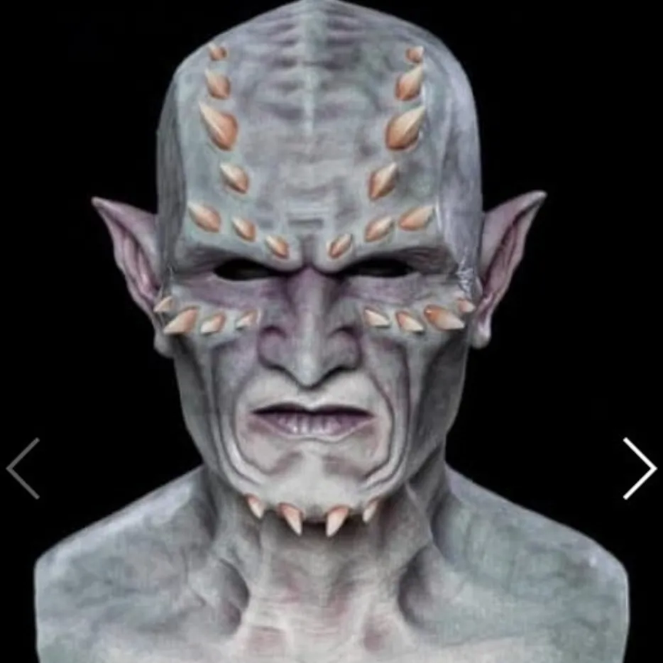 Dark Demon Latex Mask Halloween Party Cosplay Horror Full Head Monster Costume Prop Devil Creepy Headwear