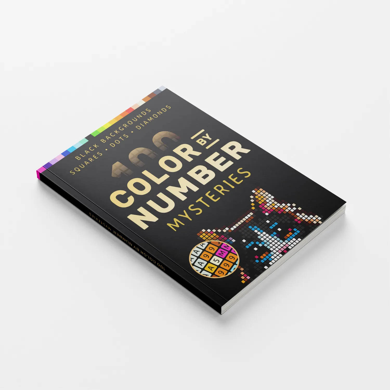 Livre De Coloriage Mystère Pour Adultes Peinture Par Numéros 100 Motifs Couverture Noire Livre De Coloriage Anti-Stress