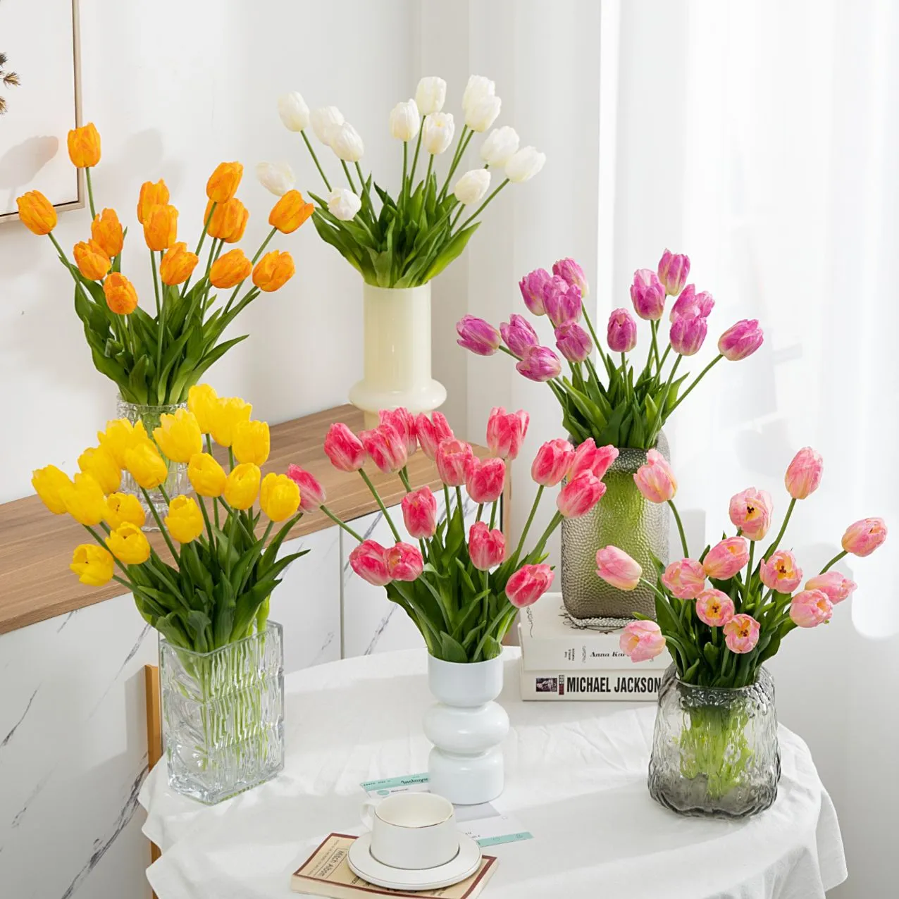Künstliche Tulpen Blumen Einzelner Stiel Falsche Kunststoff Blumenarrangements Für Heimtextilien Hochzeit Party Tischaufsätze