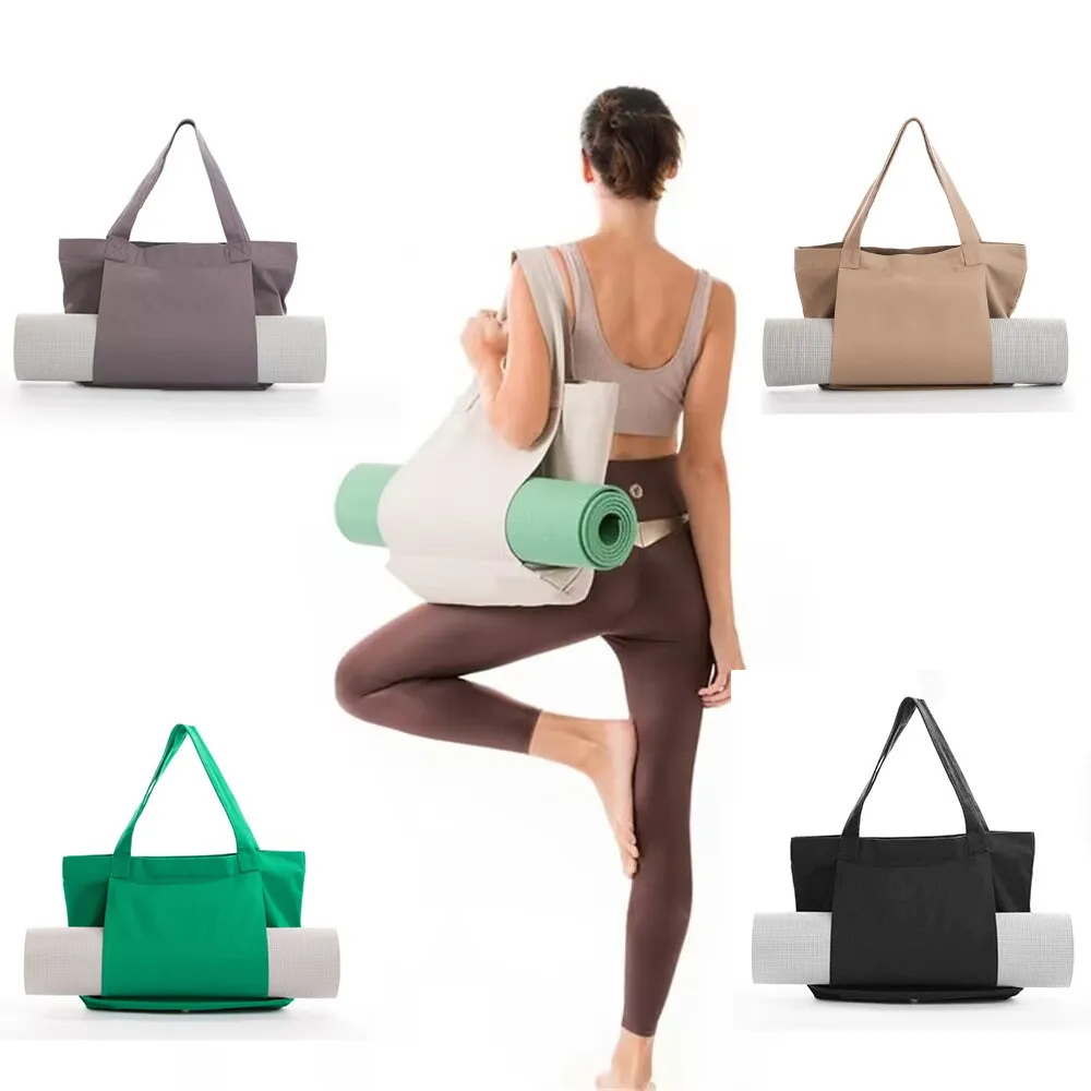 Casual Καμβάς Γιόγκα Mat Tote Τσάντα Μεγάλης χωρητικότητας Πολύχρωμη Τσάντα ώμου Για Fitness Workout Travel Sports Gym Bag