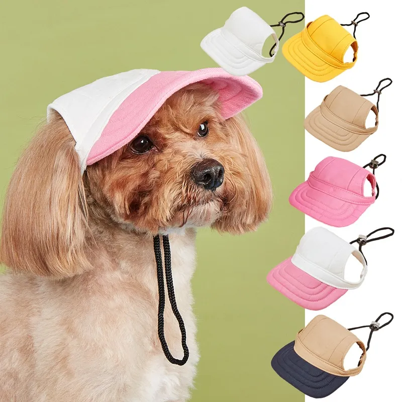 Süßer Verstellbarer Haustier Sonnenhut Atmungsaktive Hunde Baseball Kappe Mit Ohrlöchern Outdoor Sonnenschutz Hut Für Kleine Hunde
