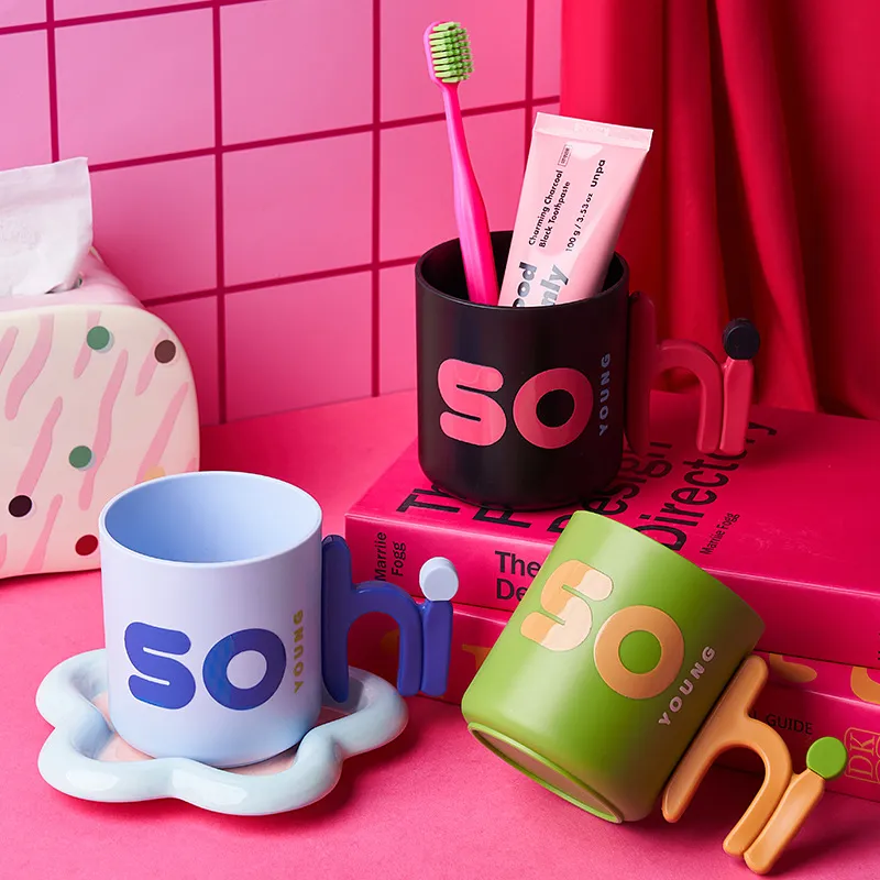 Kids Cartoon Toothbrush Cup Creative PP Gargle Cup Cute Portable Water Cup Home Bathroom Tooth Mug Wash Cup