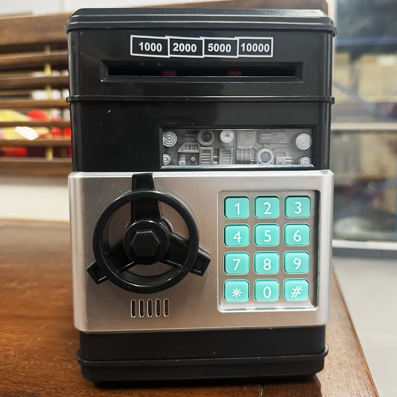 Tirelire Électronique ATM pour Enfants avec Code Musique Déroulement Automatique de l'Argent Coffre-fort Cadeau Éducatif