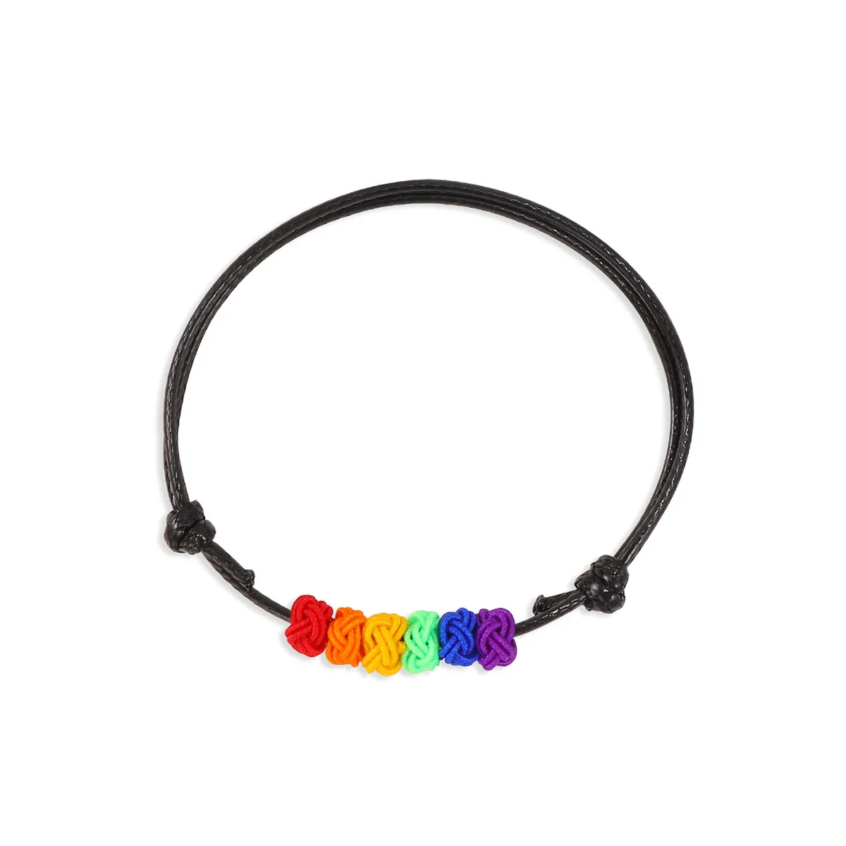Braccialetto Arcobaleno Intrecciato a Mano Regolabile Bracciale Corda Multicolore Bohémien Gioielli Regalo di Amicizia Vacanza Uomo Donna