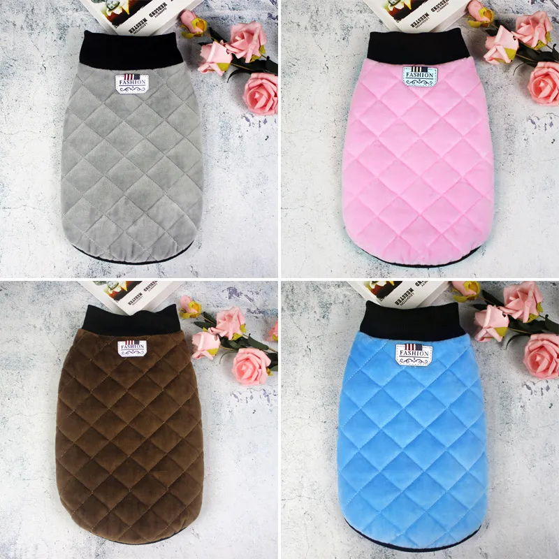 Winter Warm Pet Dog Cotton Coat Fleece Vest Small Medium Large Dogs Cats Apparel Candy Color Winter Clothes Puppy Vest Jacket