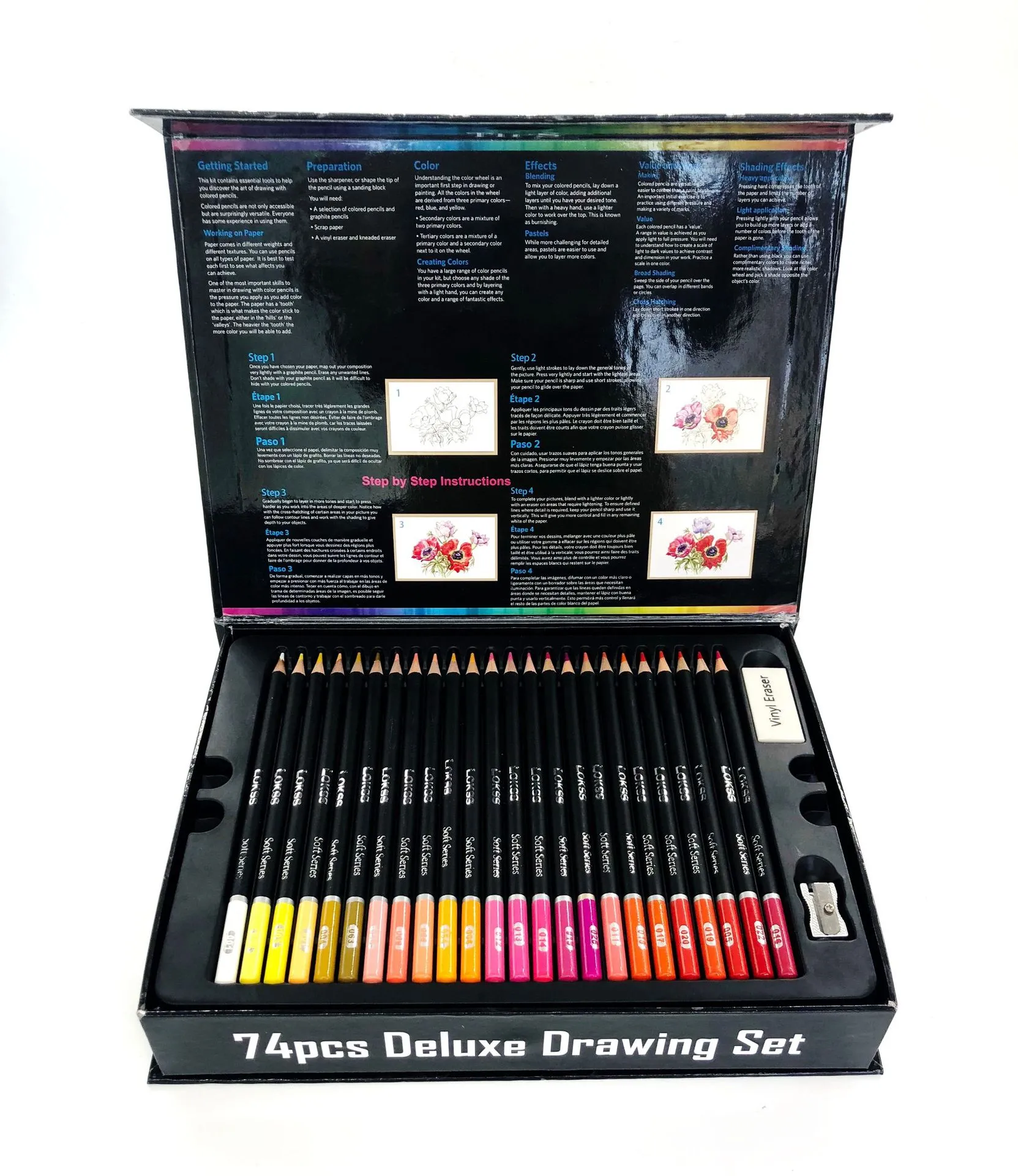 Professional Colored Pencil Set Wood Art Drawing Kit Soft Core Colored Pencils With Storage Case For Students