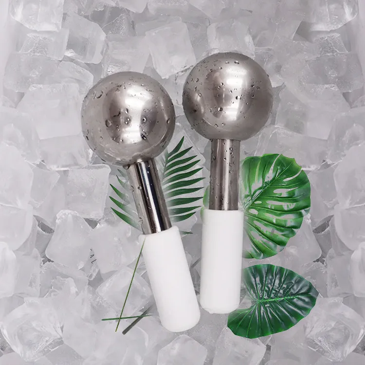 Esferas de Hielo de Acero Inoxidable para Masaje Facial Enfriamiento Cryo Esferas Compresa Fría Herramienta de Cuidado de la Piel del Rostro Dispositivo de Belleza