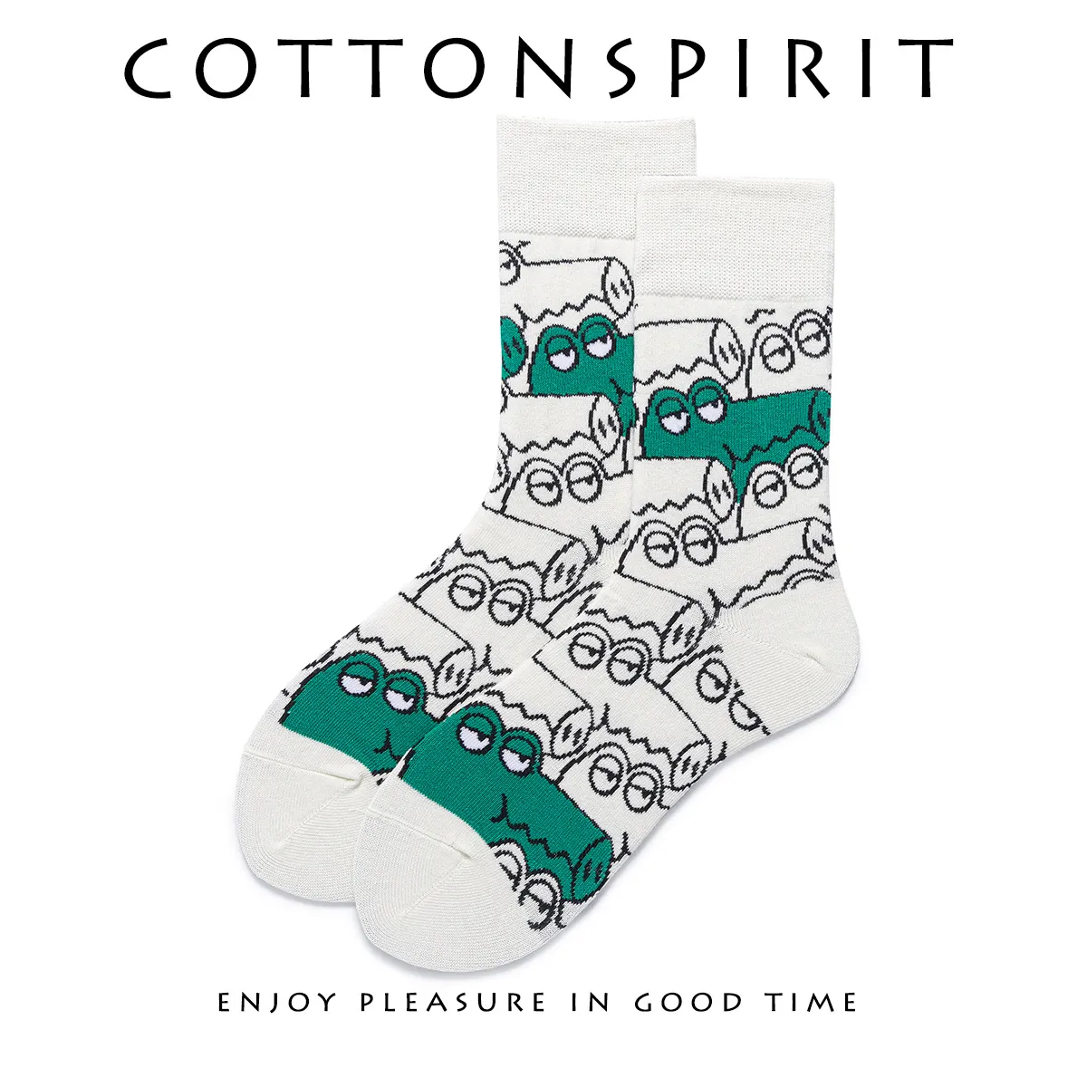 Unisex Streetwear Cartoon Crocodile Crew Socks Cotton Breathable Skateboard Sports Socks Casual Trendy Harajuku Socks