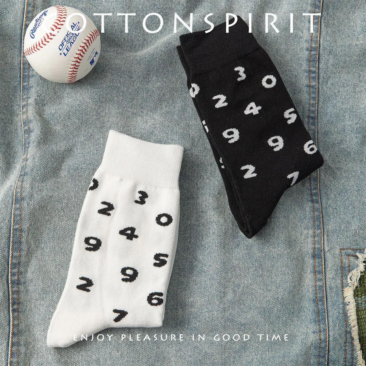Streetwear Unisex Cotton Blend Casual Skateboard Socks Digital Print Fashion Crew Socks