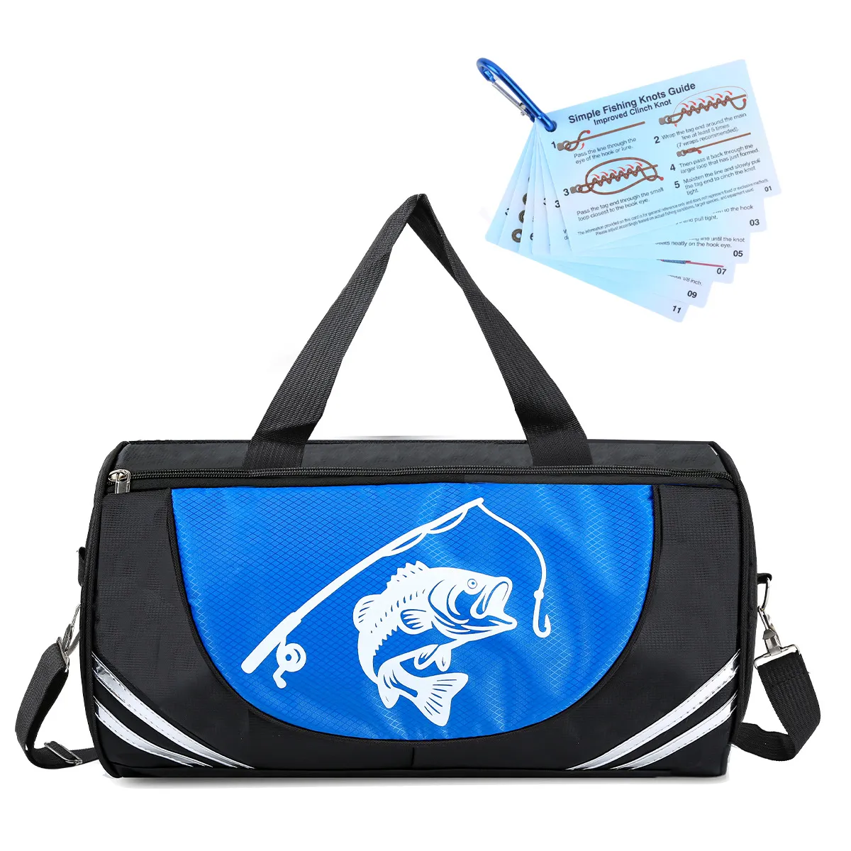 Large Capacity Fishing Bag Waterproof Oxford Cloth Outdoor Sports Travel Fishing Rod Reel Storage With Knot Cards