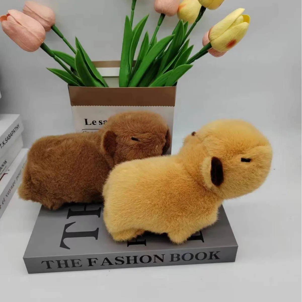Cute Capybara Slap Bracelet Plush Toy Cartoon Stuffed Animal Wristband Soft Plush Doll Stress Relief Toy Gift