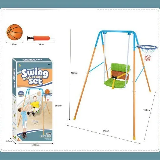 Kinder Schaukel und Basketballkorb Set Indoor Outdoor Kleinkind Hängende Schaukelstuhl Familienspielplatz Kinderspielzeug