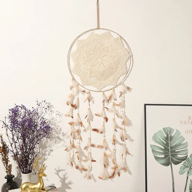 Boho Grande Acchiappasogni Fatto A Mano Piuma Campanella Vento Parete Appeso Decorazione Casa Matrice Festa Sfondo