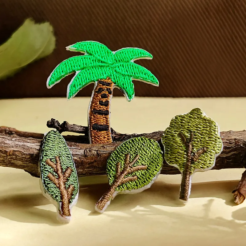 DIY Seaside Embroidery Cloth Sticker Beach Coconut Tree Lighthouse Badge Decorative Patch For Clothing