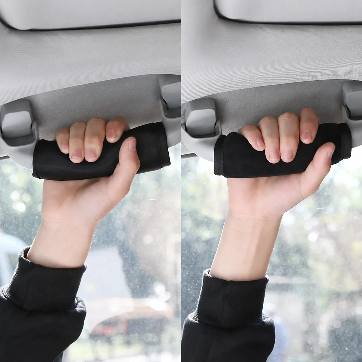 Car Interior Pull Handle Cover And Gear Shift Cover Universal Plush Ice Silk Protective Accessories