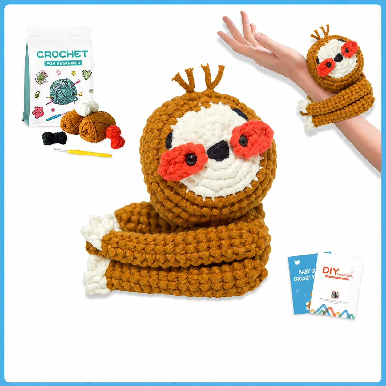 Kit de Ganchillo Más Vendido de Amazon Para Principiantes Muñeco Perezoso DIY Ovillo de Hilo Set de Manualidades Con Instrucciones en Inglés