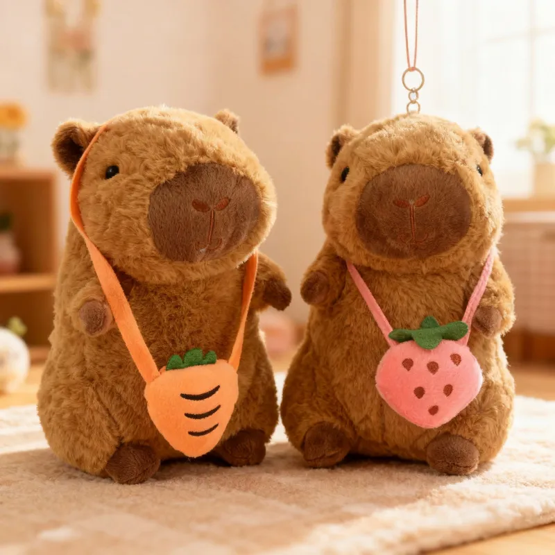 Leuke Capybara Pluche Speelgoed Gestopte Dieren Pop Met Mini Rugzak Cartoon Zachte Kussen Bureau Decor Kids Cadeau
