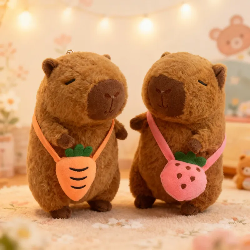 Mignon Capybara Jouet en Peluche Poupée Animal Ench Membre Avec Sac à Dos Doux Dessin Animé Kawaii Cadeau Compagnon Pour Enfants