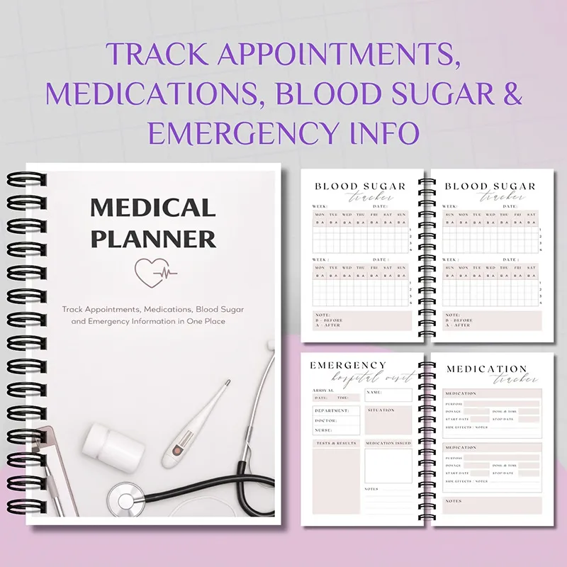 Medizinisches Gesundheitsmanagement Rekordbuch Spiralgebundener Tagesplaner Für Familienmedikation Tracking Notizbuch