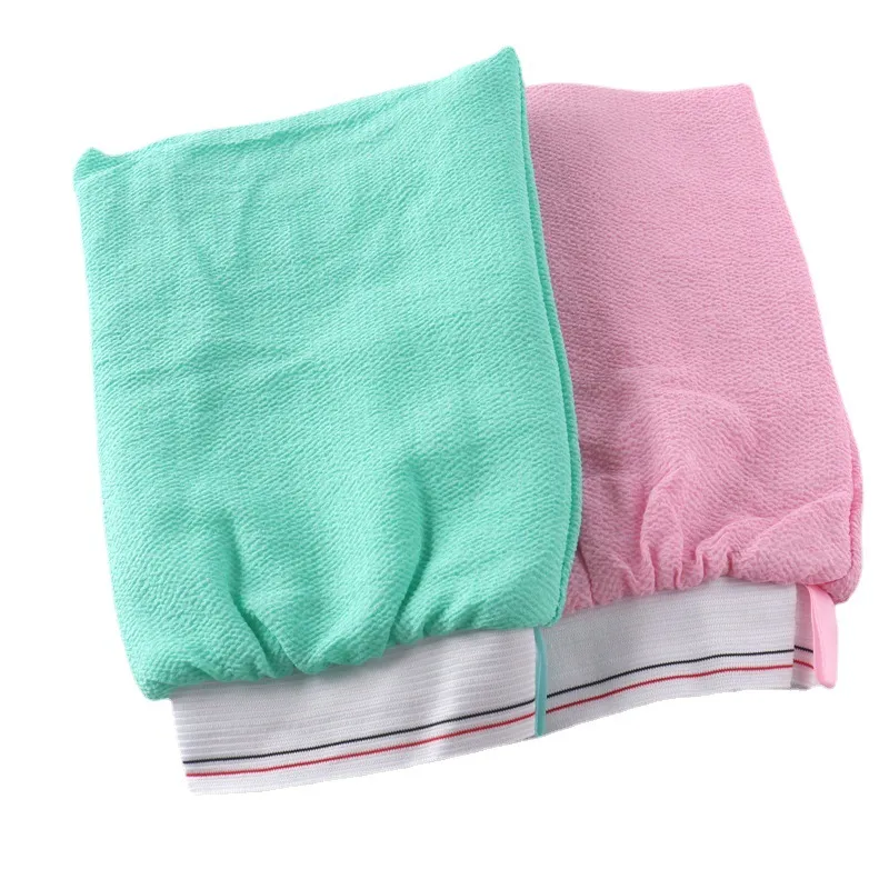 Guantes de Baño Esmerilados de Doble Capa Guante Exfoliante de Algodón Unisex Accesorio de Herramienta de Limpieza Corporal