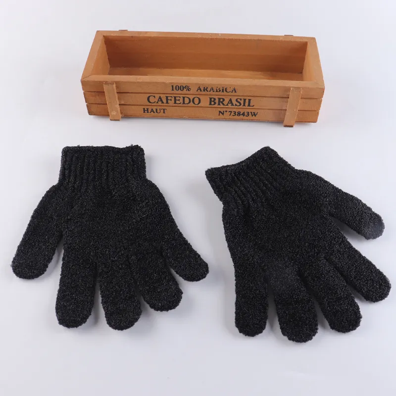 Peeling Badehandschuhe Fünf Finger Schrubben Fäustlinge Polyester Körper Reinigung Dusche Werkzeug Für Badezimmer Spa