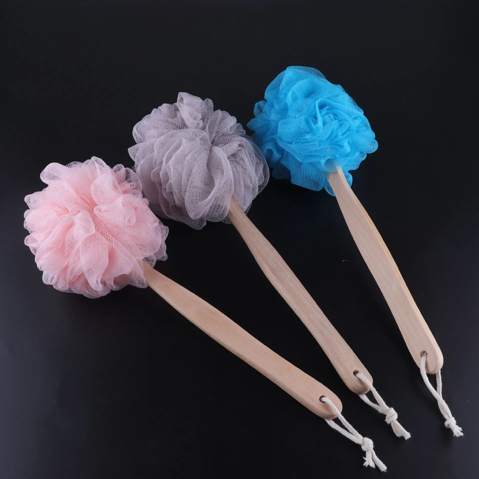 Spazzola per Spugna da Bagno a Manico Lungo Manico in Legno Doccia Luffa Corpo Esfoliante Scrubber Per Bagno Donne Uomini
