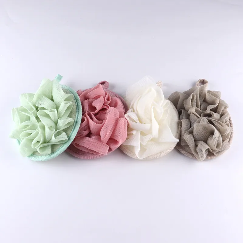 Handgedragen Fijnmazige Badpons Loofah Schrobber Zachte Exfoliërende Badbal met Draagkoord Voor Dagelijkse Douche