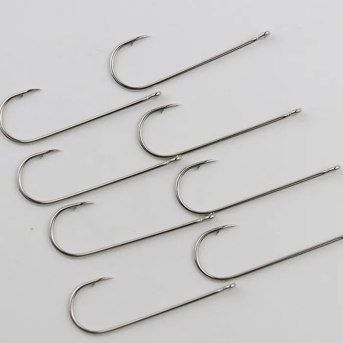 Long Shank Aberdeen Fishing Hooks With Ring Metal Live Bait Saltwater Sea Fishing Tackle Equipment Hook
