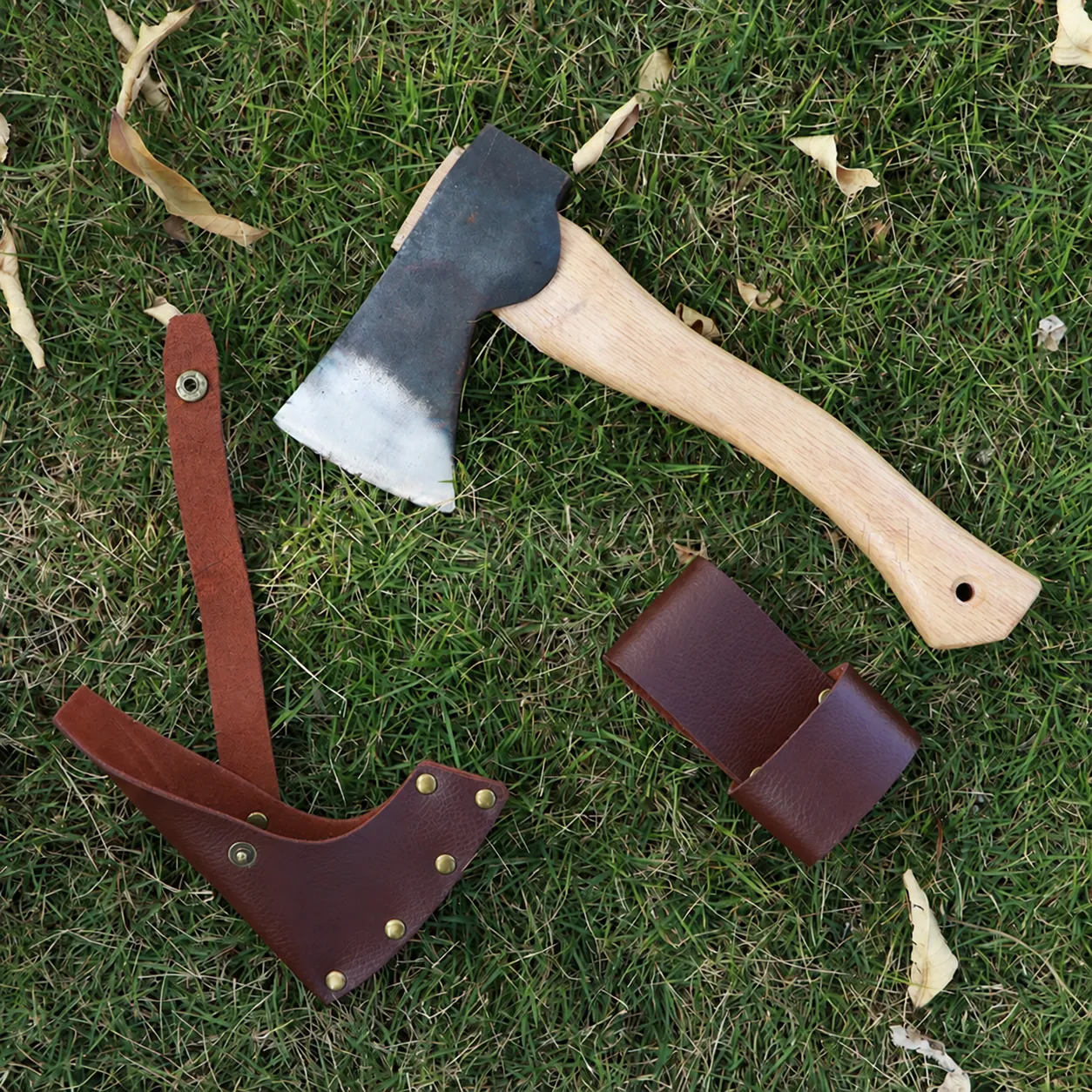 Cubierta de Hacha de Cuero para Camping al Aire Libre Funda Protectora Cubierta Resistente de Cabeza de Hacha de Piel de Vaca para Accesorios de Herramientas