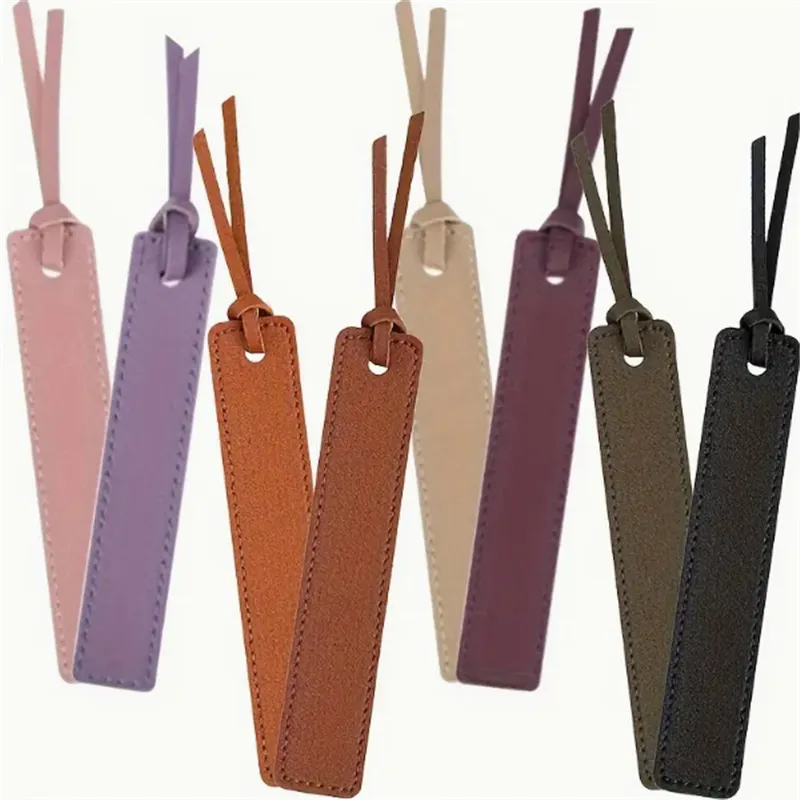 Long PU Leather Bookmark With Tassel Vintage Page Marker For Office School Reading Book Lovers Stationery