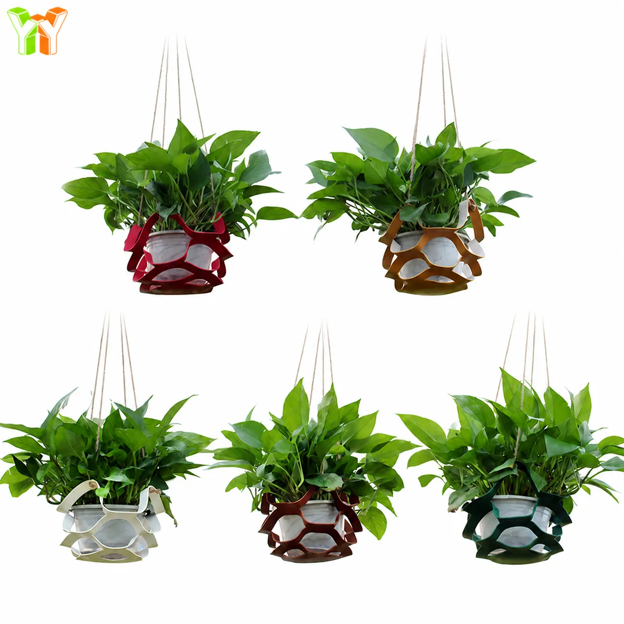 Minimalist Leather Plant Hanger Indoor Outdoor Hanging Planter Tray PU Leather Flower Pot Holder Home Garden Decor