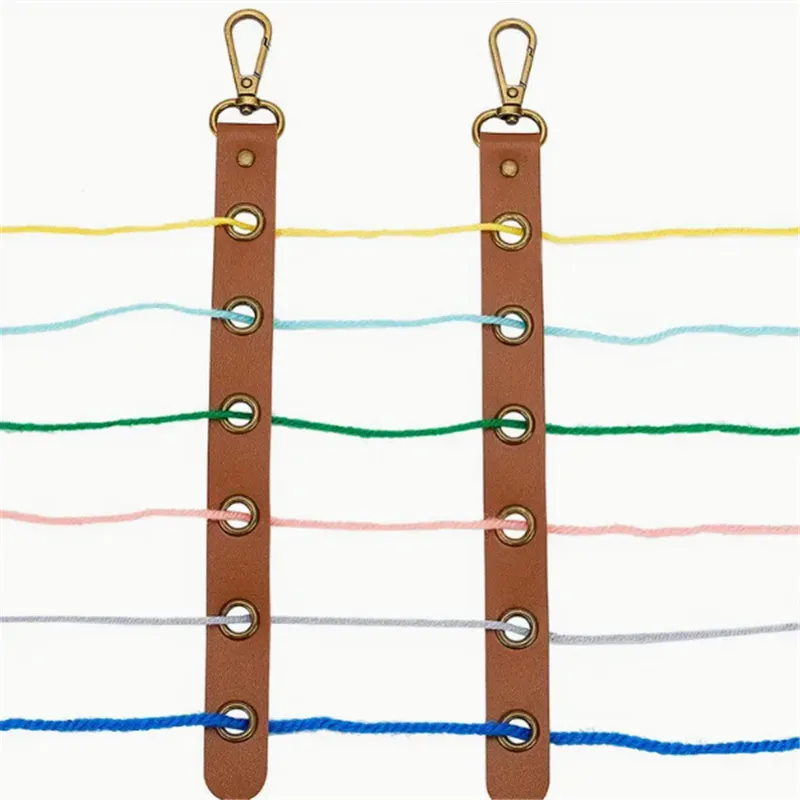 Organisateur de Fil en Cuir Fait Main DIY Créatif Enrouleur de Câble Anti-Emmêlement Support de Sangle Outil de Tricot