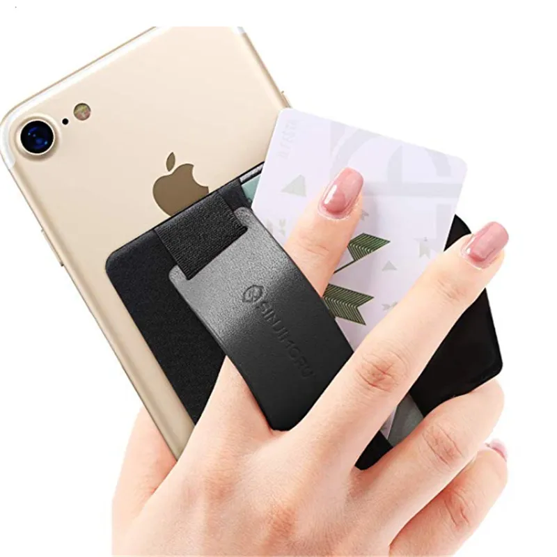 Portacarte Universale per Telefono Adesivo in Tessuto Lycra Tasca Posteriore con Supporto Tasca Minimalista