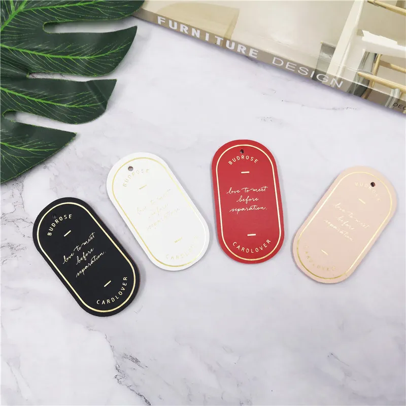 Minimalist PU Leather Bookmark Creative Gold Stamping Oval Page Marker For Reading Office School