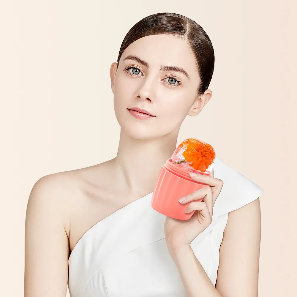 Silicone Face Ice Roller Ice Mold Cube Tray Facial Massager Skin Care Tool For Puffy Eyes Shrink Pores Face Ice Capsule Mold