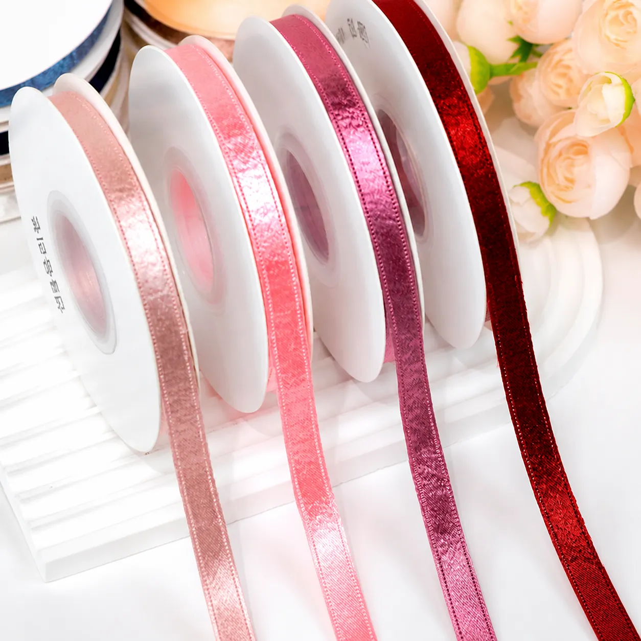 Cinta de Terciopelo de Doble Cara Cinta Brillante de Poliéster Para Lazos DIY Manualidades Envoltura de Flores y Accesorios de Prendas