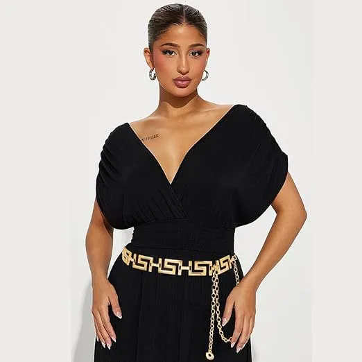Damen Mode Metall Taillenkette Schick Geometrisch Ausgehöhlt Körperkette Kleid Anzug Dekorativ Taillengürtel Schmuck Geschenk