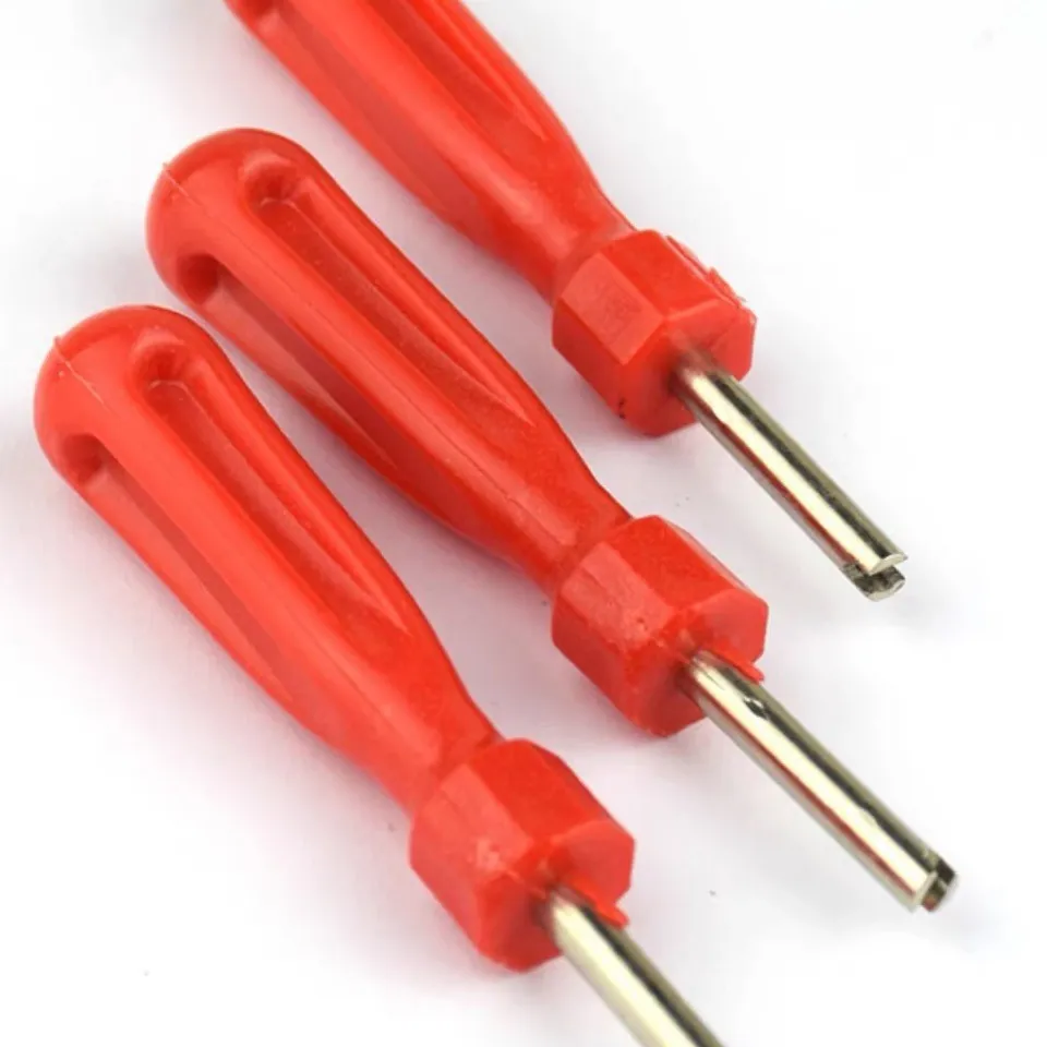 Car Motorcycle Bicycle Tire Valve Core Screwdriver Removal Tool Metal Red Portable Tire Repair Maintenance Hand Tool