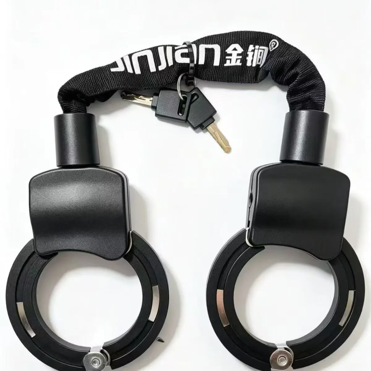 Candado de Cadena Resistente Estilo Esposas Candado de Seguridad Antirrobo Con Funda Protectora de Tela Y Llaves Para Moto Bicicleta