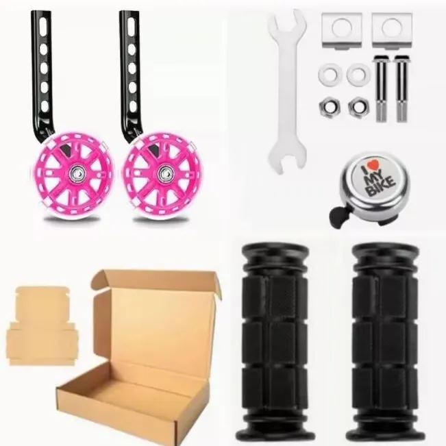 Kids Bicycle Training Wheels Children Balance Wheels Adjustable Heavy Duty Flash Wheel Cycling Safety Accessories