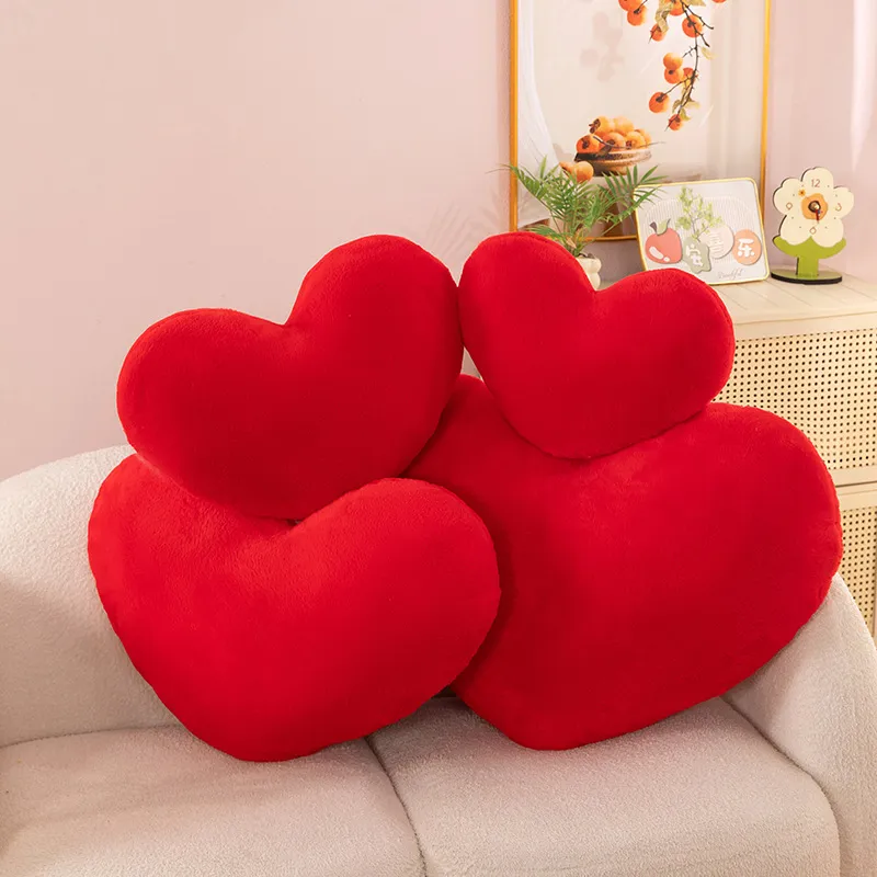 Cuscino di Peluche a Forma di Cuore Rosso Morbido Cuscino Decorativo per Divano Letto Matrimonio San Valentino Regalo Cuscino Romantico Con Imbottitura in Cotone PP