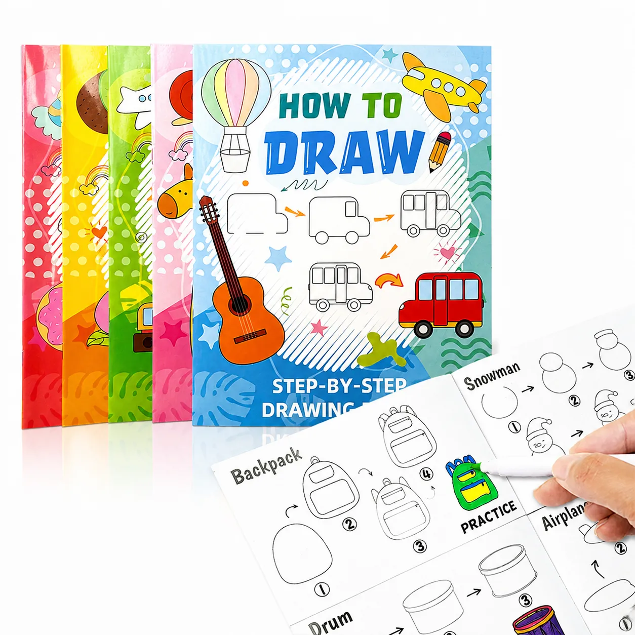 Kids Drawing Book Cartoon Animal Fruit Food Step By Step Coloring Book Early Education Educational Toys For Children