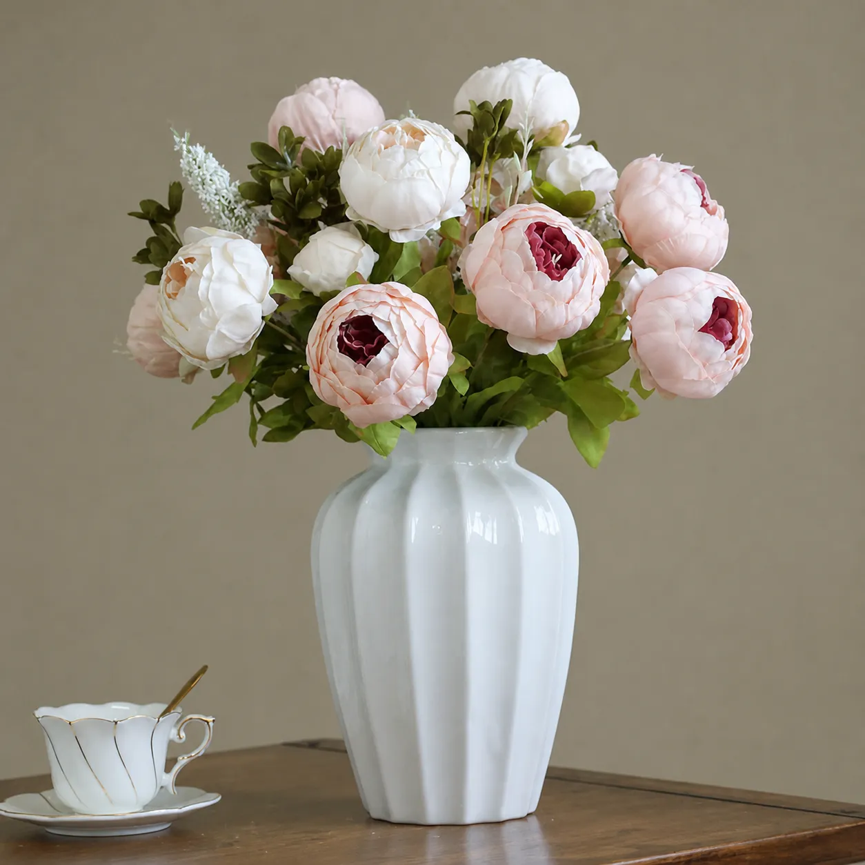 13 Head European Style Artificial Peony Silk Flower Bundle For Home Decor Wedding Valentine Day Party Fake Floral Arrangement