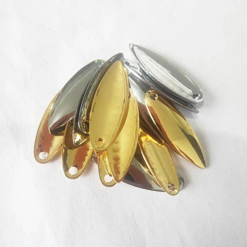 Cuchillas Spinner de Hojata de Sauce de Metal Accesorios Señuelos Pesca DIY Oro