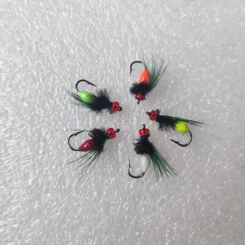 Bionic Fly Fishing Lures Artificial Insect Bait With Feather Metal Hook Micro Lure For Freshwater Fishing