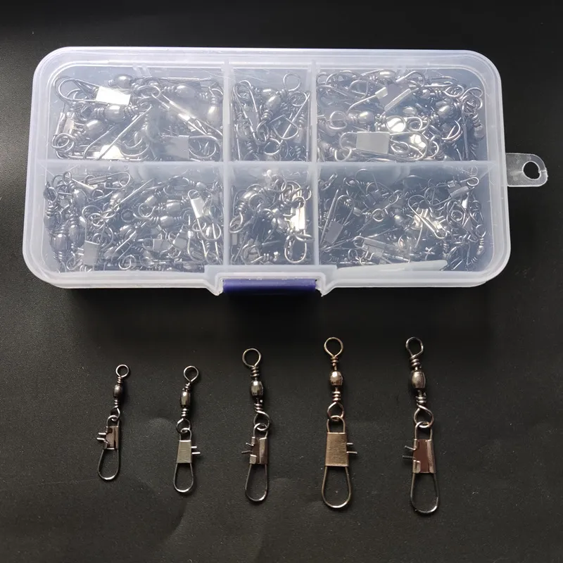 Conectores de Pasador Forma B Esmerillones de Barril Set de Esmerillón Rápido de Pesca Con Caja de Almacenamiento Accesorios de Pesca de Aleación