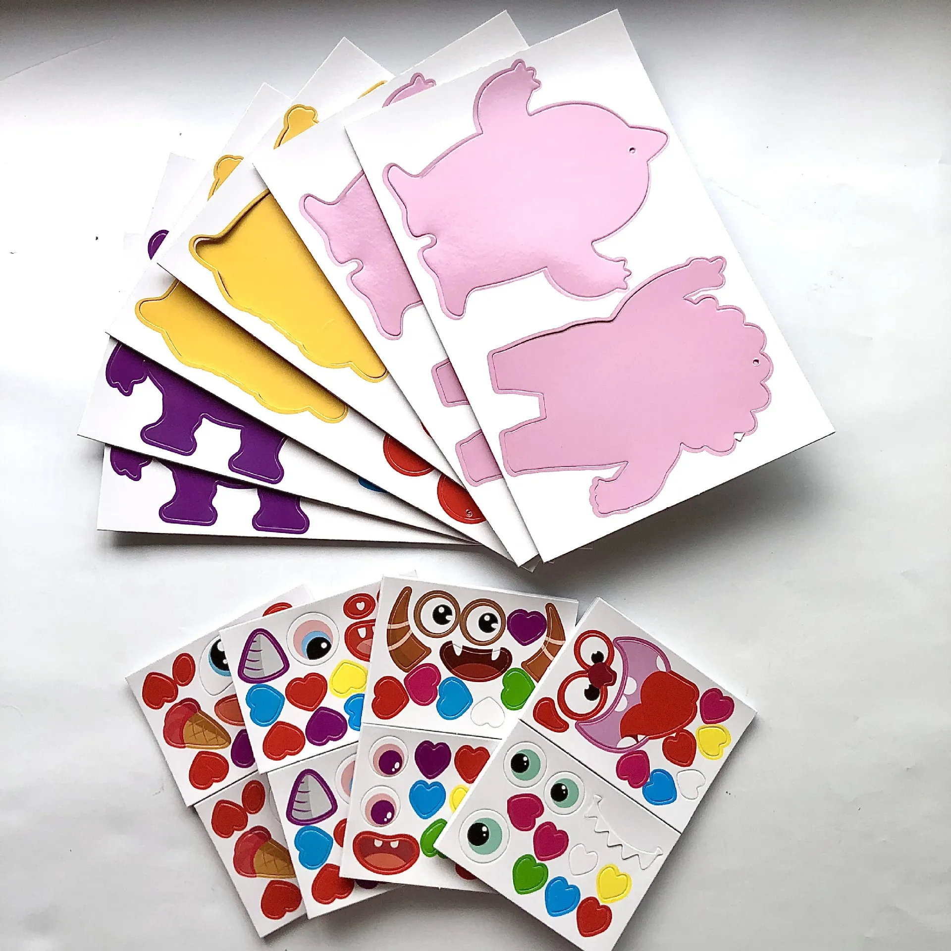 Cartoon Monster Face Changing EVA Foam DIY Stickers Educational Early Learning Puzzle Toys For Kids School Daily