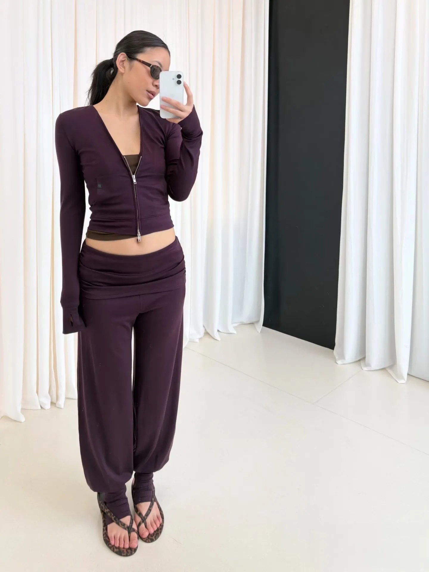 Women High Waist Yoga Pants Stirrup Tapered Trousers Lyocell Spandex Sporty Casual Slimming Drape Fitness Activewear Bottoms